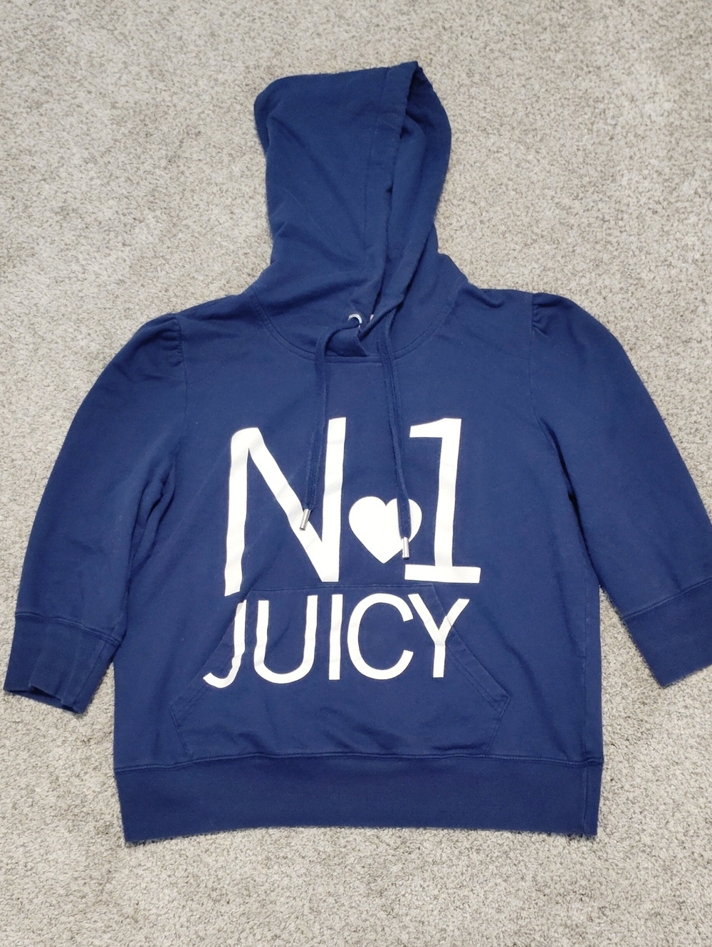 Juicy Couture Navy Blue 'No.1 Juicy' Girls Hooded Sweatshirt